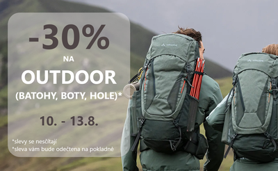 AKCE -30% na OUTDOOR (batohy, helmy a hole)