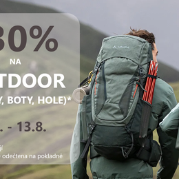 AKCE -30% na OUTDOOR (batohy, helmy a hole)